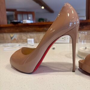 Nude Patent High Heel Pumps - Women